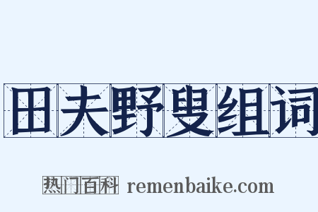 田夫野叟组词是什么意思的图片